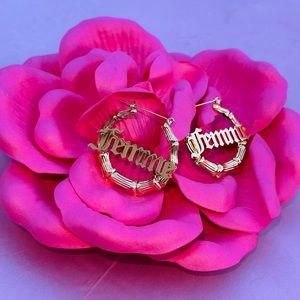 FEMME bamboo hoop earrings